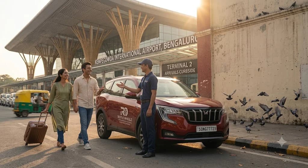 Kempegowda International Airport arrivals, Rental Wheelz pickup